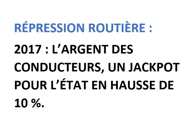 L’argent des conducteurs, un jackpot pour l’état en hausse de 10 %