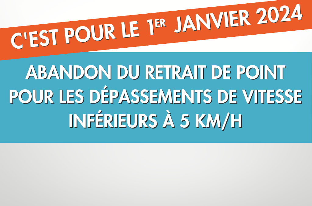 Abandon du retrait de point pour les dépassements de vitesse inférieurs à 5 km/h : c’est pour le 1er janvier 2024