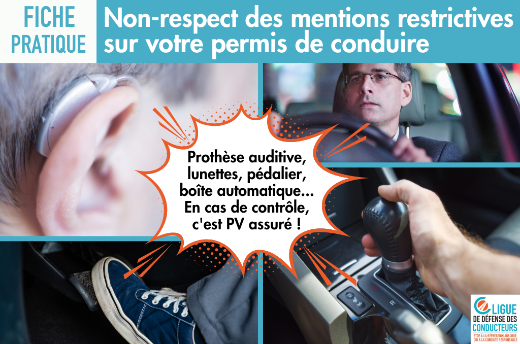 Prothèses auditives, lunettes… : attention à bien respecter les mentions restrictives figurant sur votre permis de conduire !