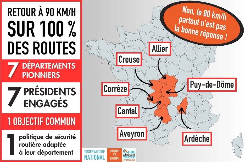 Retour à 90 km/h sur 100 % des routes : les arguments des présidents des sept départements pionniers