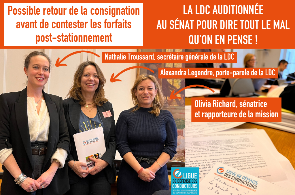 Retour de la consignation pour contester un forfait post-stationnement : la Ligue de Défense des Conducteurs s’y oppose, le Sénat nous entend
